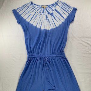 Michael Kors Comfy Blue Tie-Dye Cotton‎ Blend T-Shirt Cover-Up Dock Dress